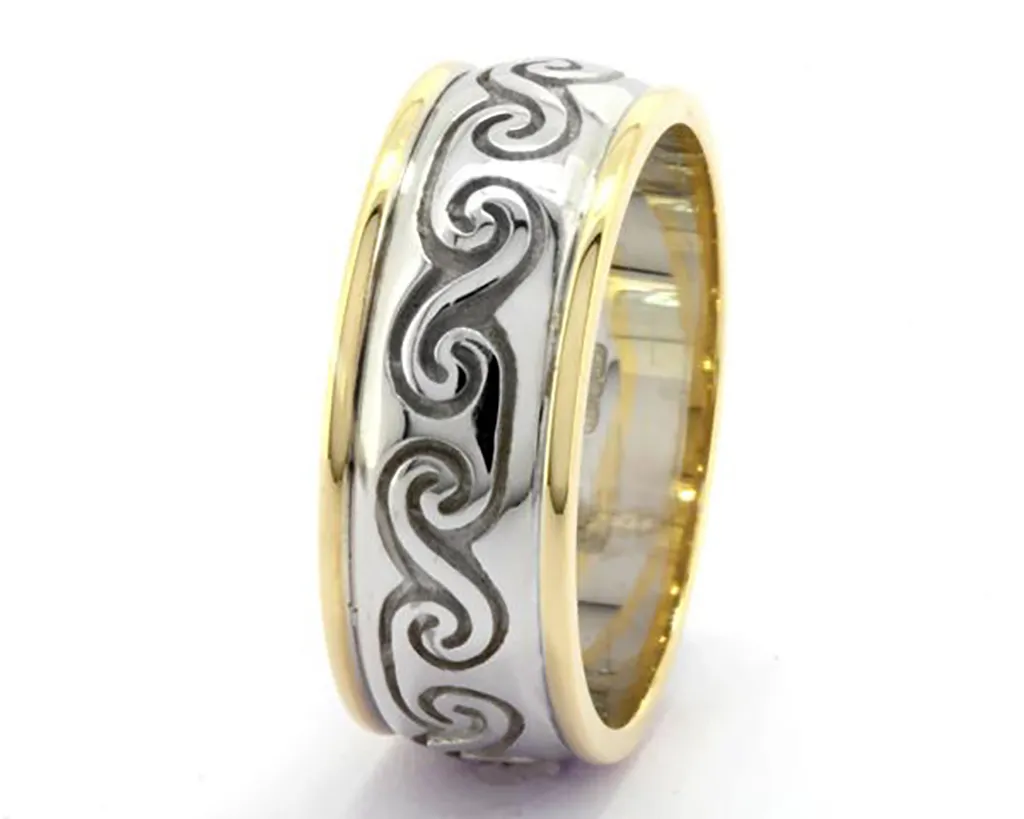 CR008-silver-and-ten-karat-gold-gents-celtic-wedding-ring