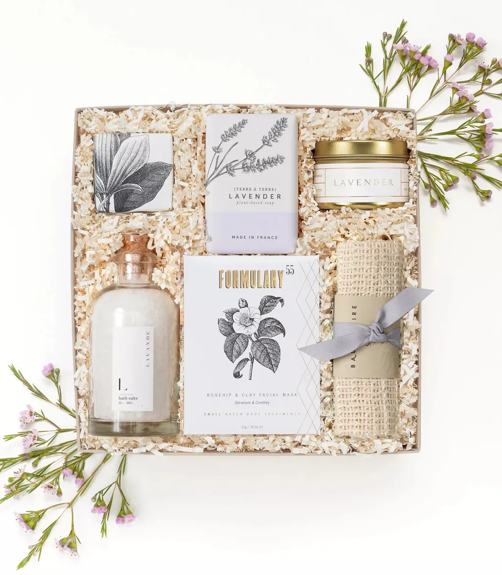 lavender-self-care-comfort-unique-gift-basket-ideas-with-DIY-spa-essentials