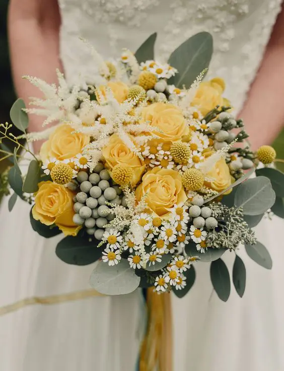 Bridal bouquet with Yellow Roses