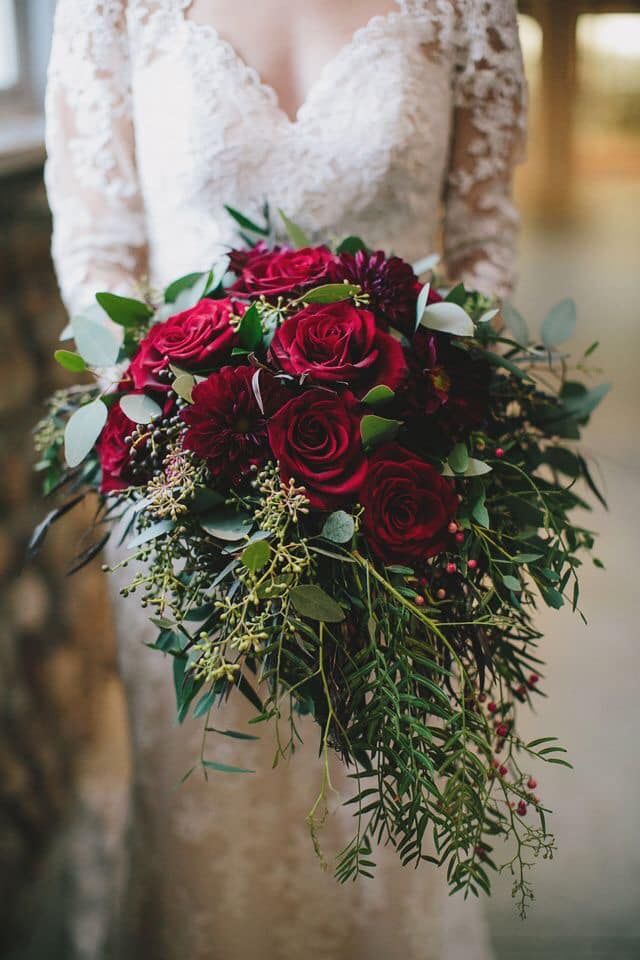 Bridal bouquet with Red Roses