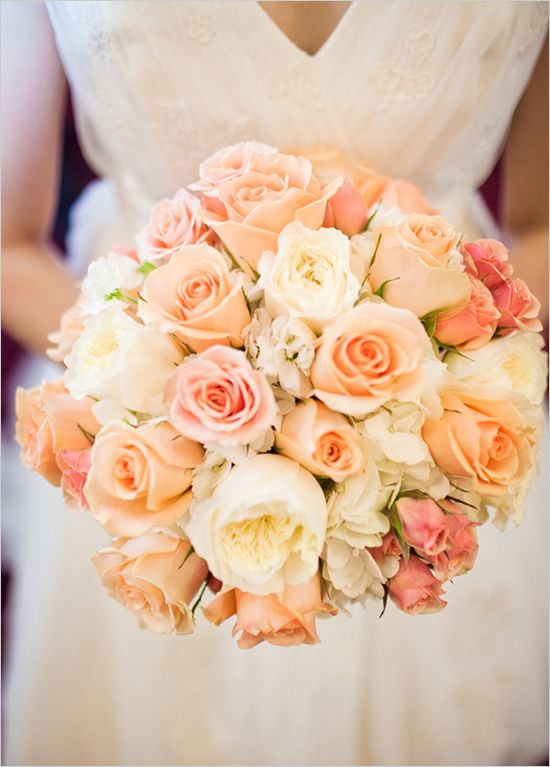 Bridal bouquet with Peach Roses