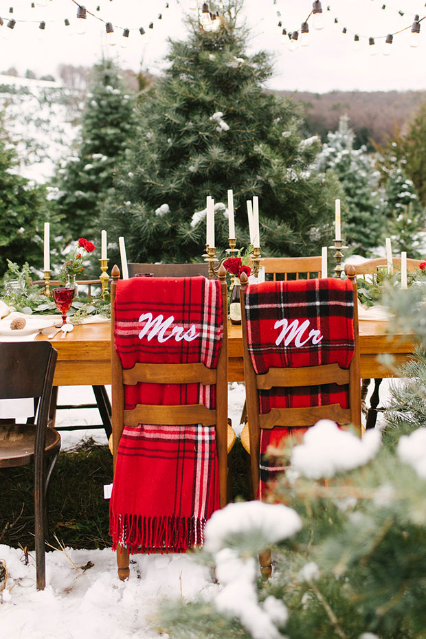 Christmas Tree Farm Wedding Inspiration with Tradition - photo by Alicia King Photography http://ruffledblog.com/christmas-tree-farm-wedding-inspiration-with-tradition