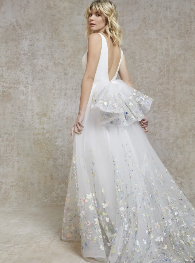 Best Hand-Painted Pastel Wedding Dress
