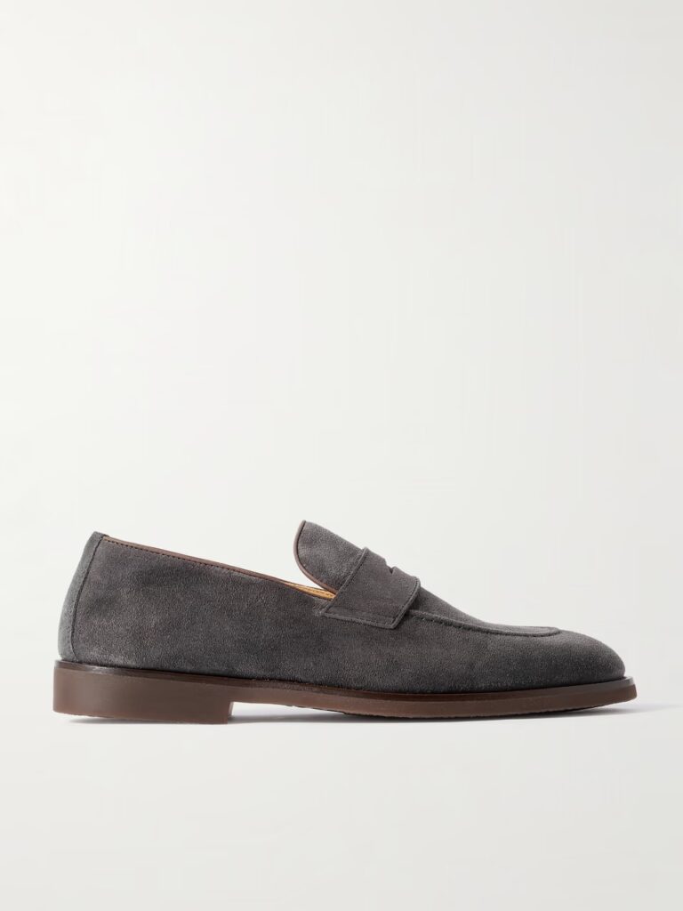 brunello-cucinelli-leather-trimmed-suede-penny-loafers