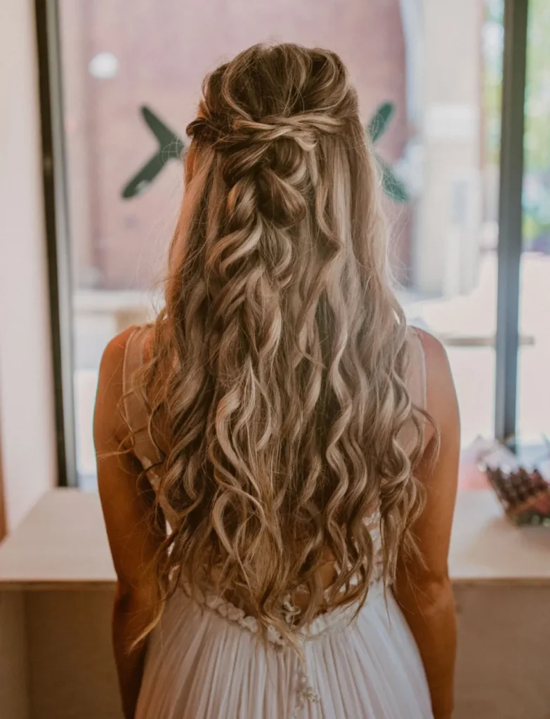 boho-curly-hair-down-best-braided-wedding-hairstyles