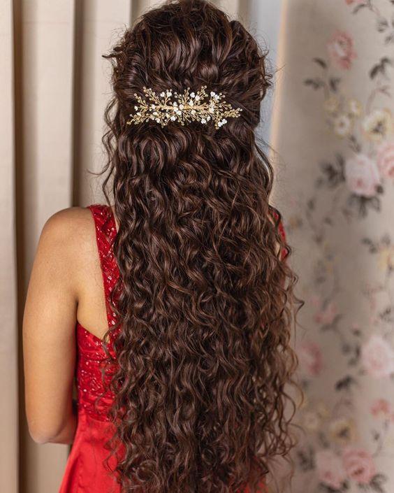 Star-Studded Curly Wedding Hairstyle