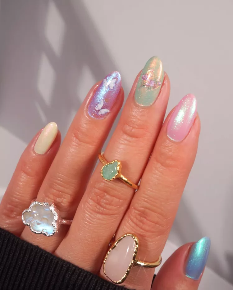 Pastel Skittle Nails