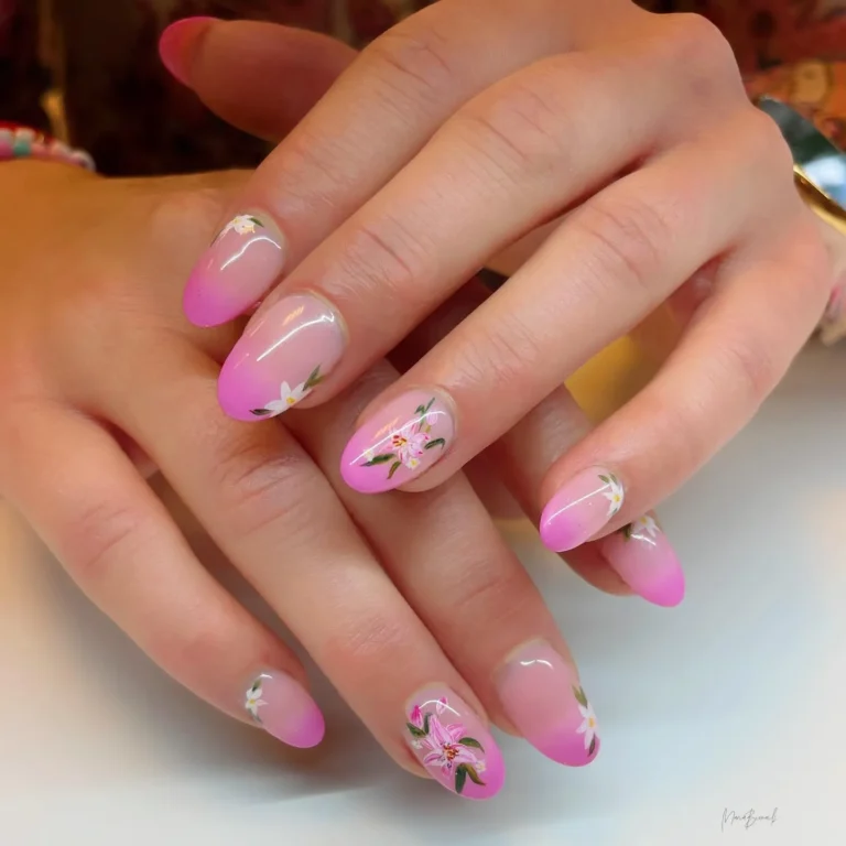 ناخن با شابلون گل (Floral Stencils Nails)
