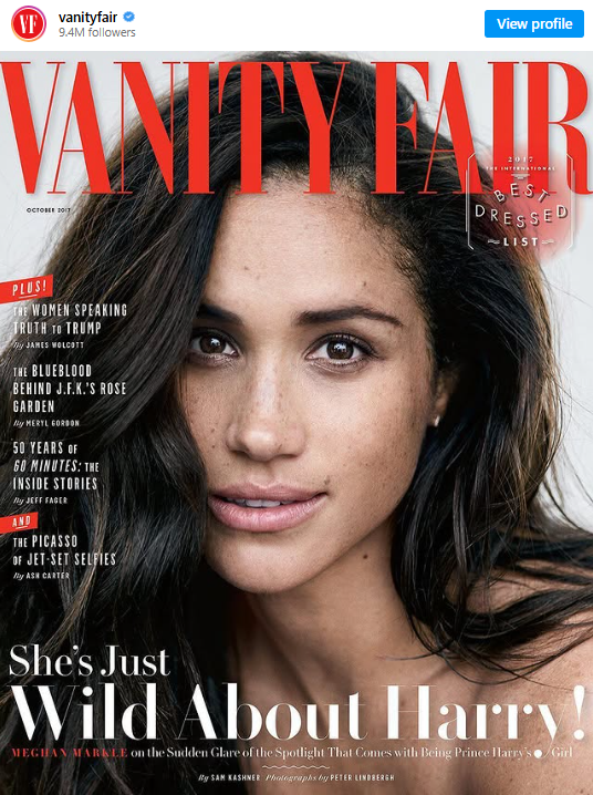 مگان روی جلد شماره اکتبر ۲۰۱۷ مجله Vanity Fair